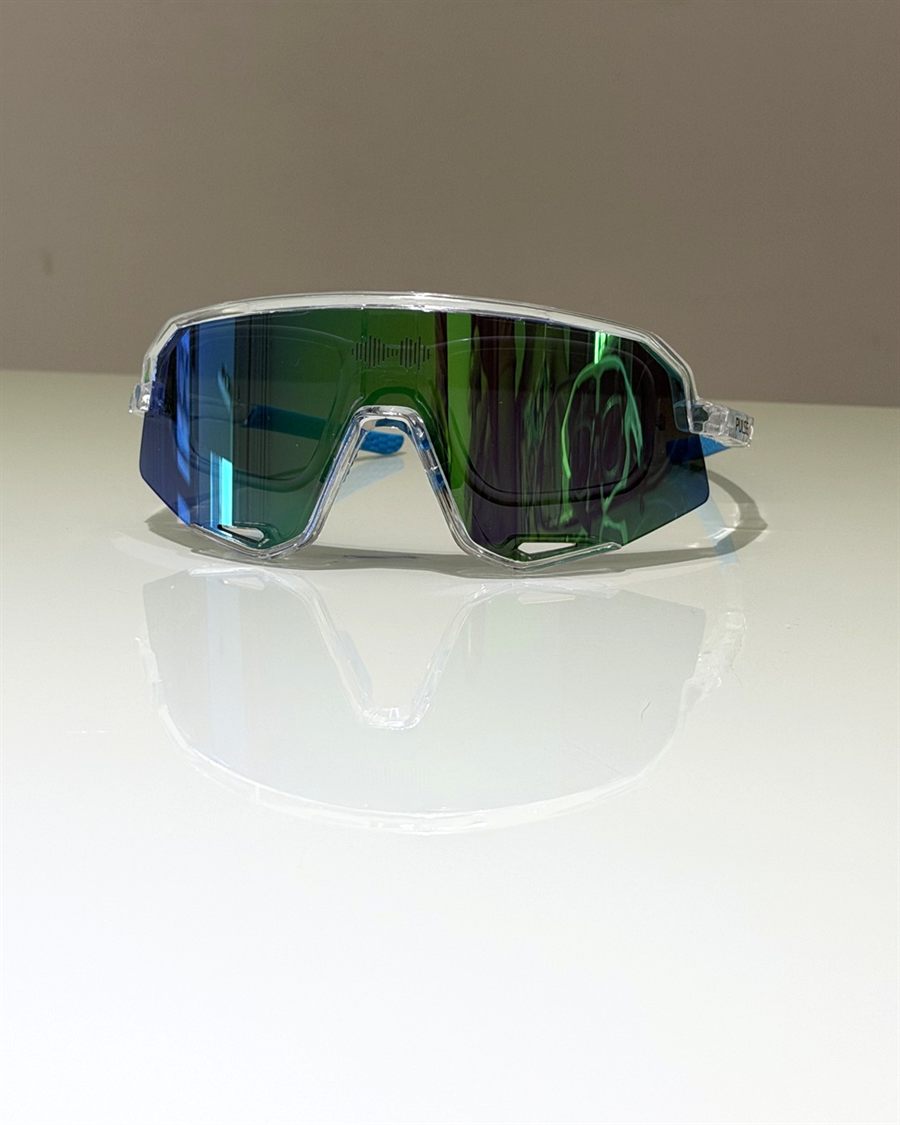 Óculos Pulse Wave, máscara cristal com lente verde camaleão
